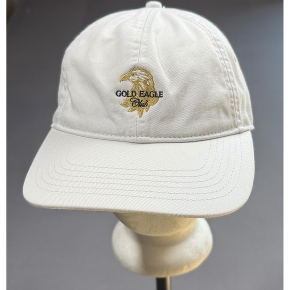 ivory ella Other - Gold Eagle Club Hat, Beige Twill Golf Dad Hat, Adjustable Strapback Mens‎